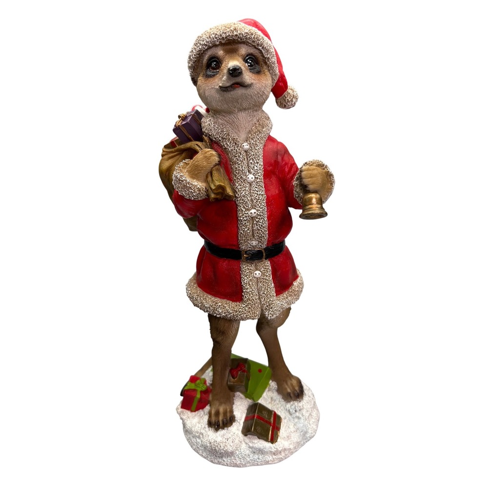 Hotant Meerkat Christmas Santa Figurine Rare Holiday Decor